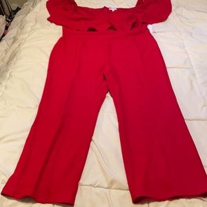 Red Couture Zippered Jumpsuit by Leith XL